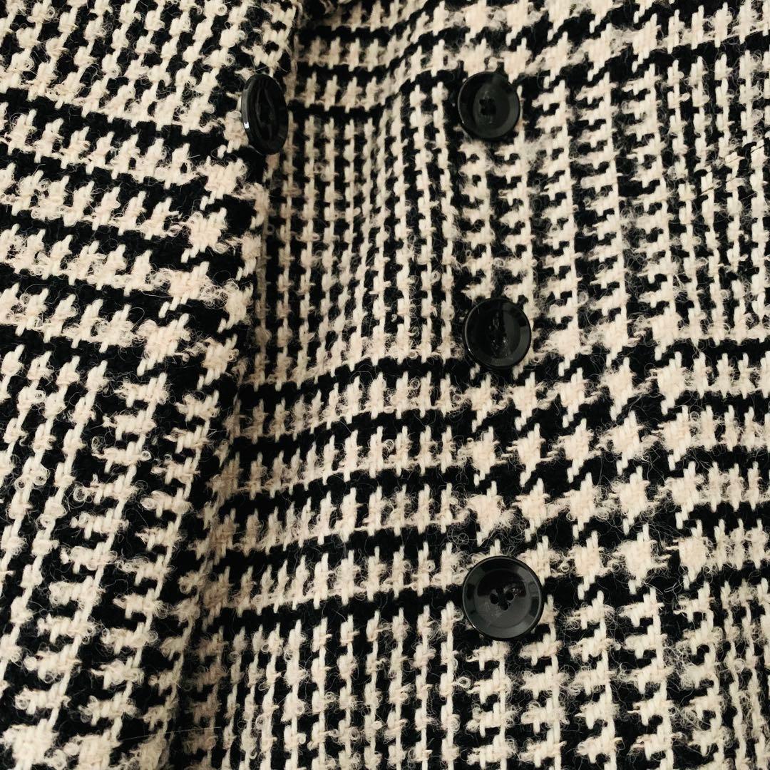 美品✨ユナイテッドアローズ ウール アルパカ チェック柄 コート 日本製 L