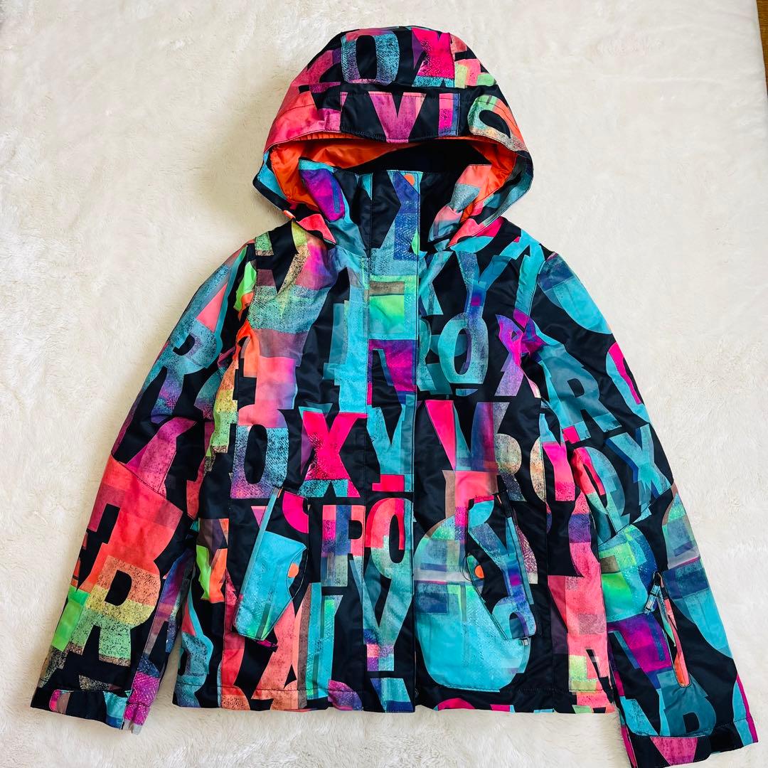 【美品✨】ROXY　スノボウェア　上下セット　L　M 総柄　ロゴ　ピンク