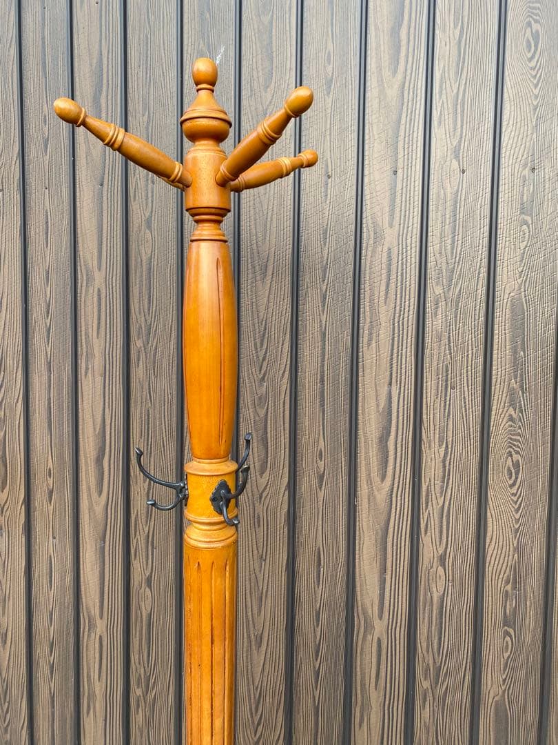 木製コートラック　ポールハンガー