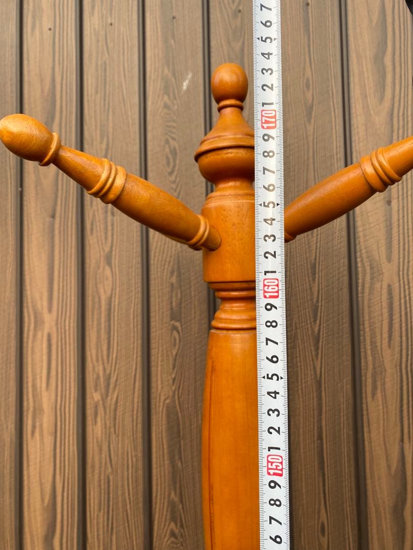 木製コートラック　ポールハンガー