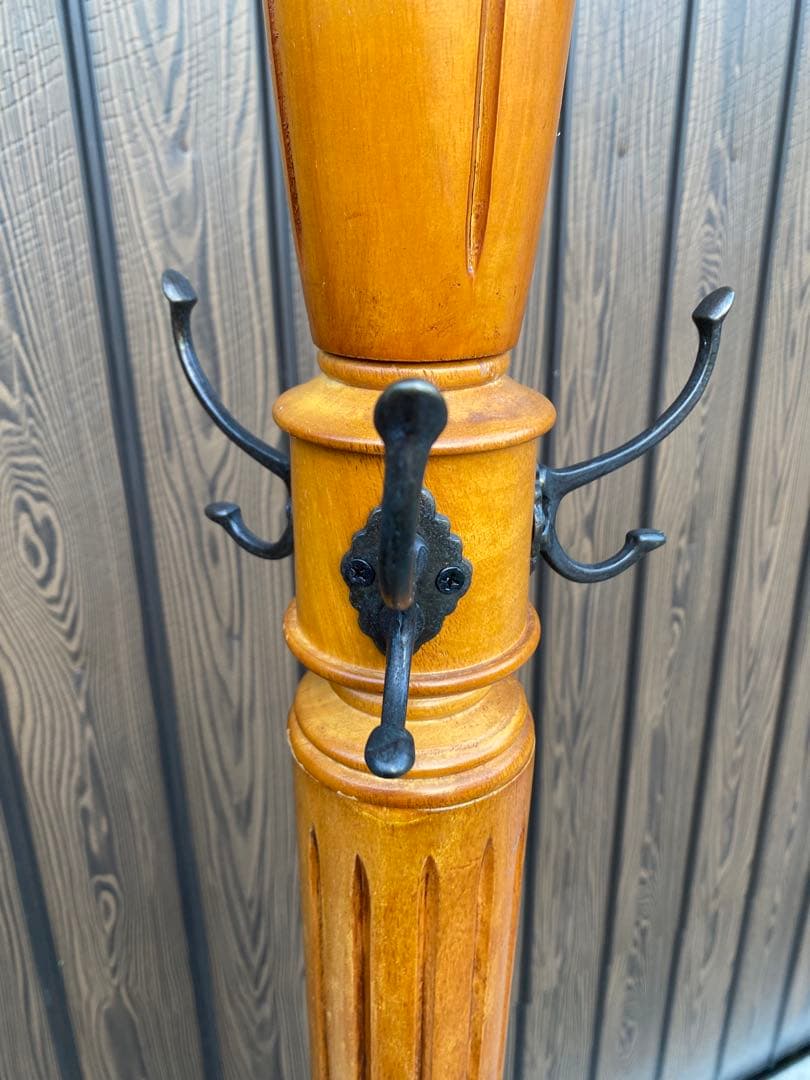 木製コートラック　ポールハンガー