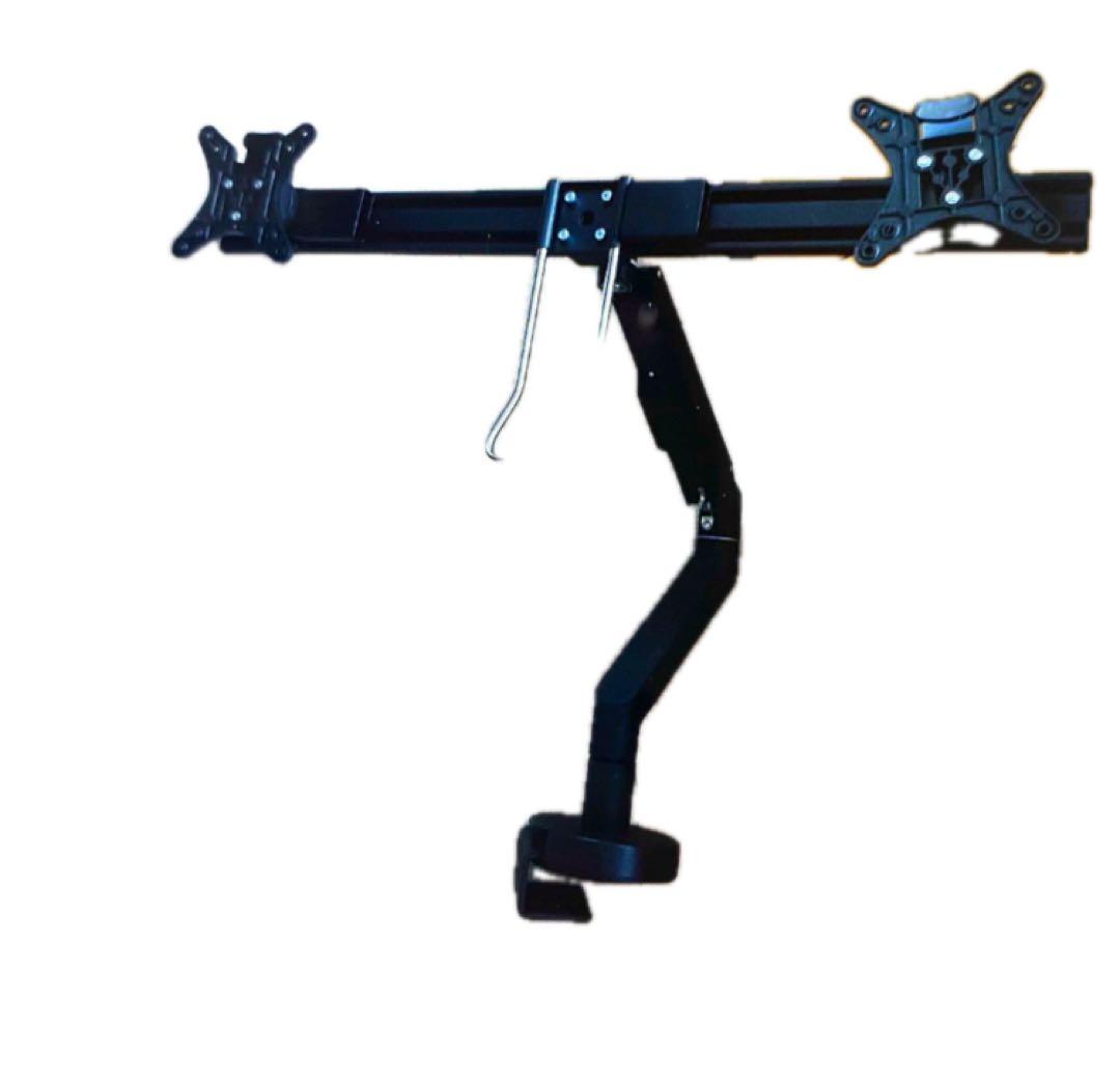 デュアルモニターアーム ブラック2画面