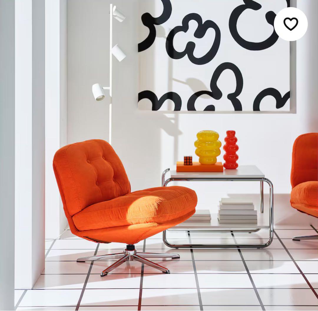 新品◎未開封 回転パーソナルチェア ディヴリンゲ イケア IKEA オレンジ