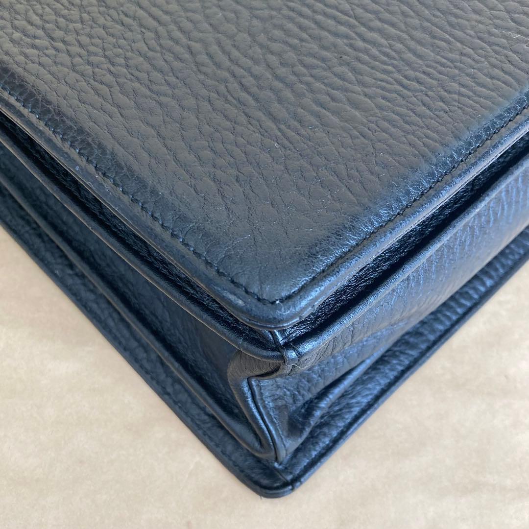 【希少】BURBERRY ダレスバッグ ブラック レザー シボ革 ビジネスバッグ