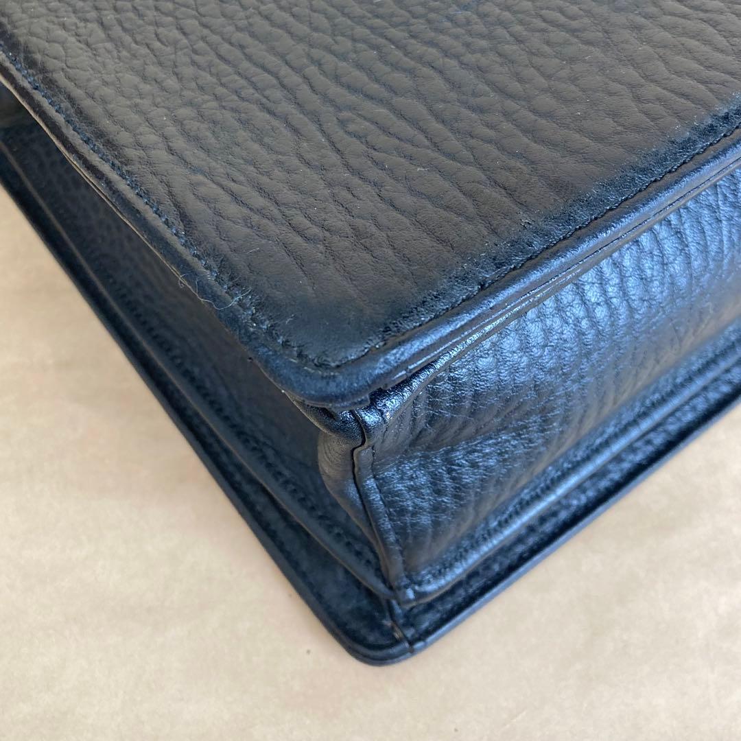 【希少】BURBERRY ダレスバッグ ブラック レザー シボ革 ビジネスバッグ