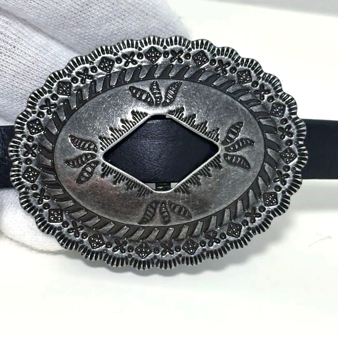 【希少】ローレン ラルフローレン コンチョベルト 黒 バックル レザー スタッズ