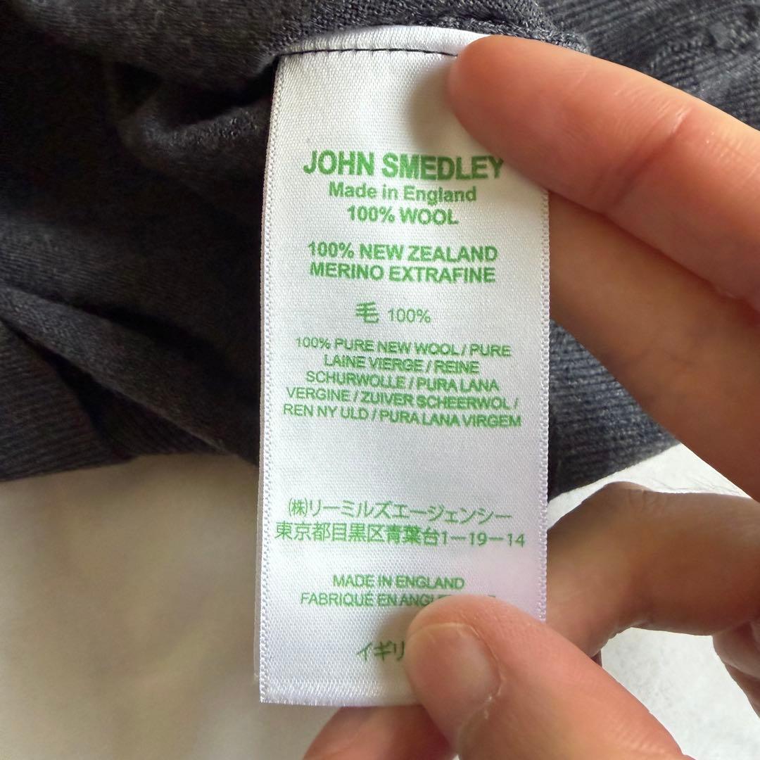 ジョンスメドレー 30G モックネック S グレー