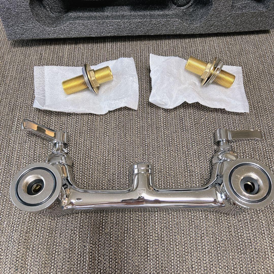 業務用 シンク用 蛇口 プリンススプレー付き 壁取り付けタイプ 30cm