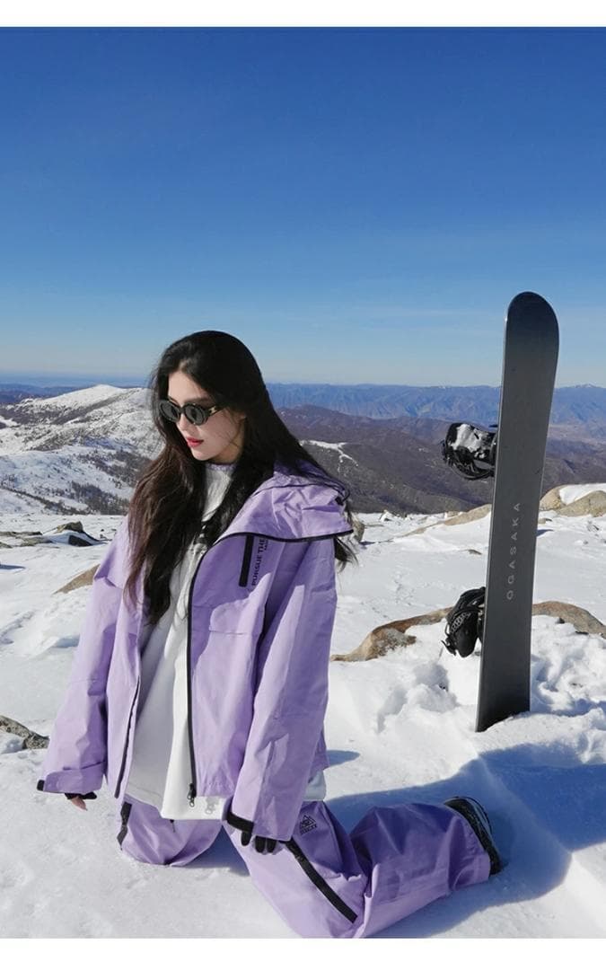 スキーウェア セットアップ L 紫 上下セット レディース パープル