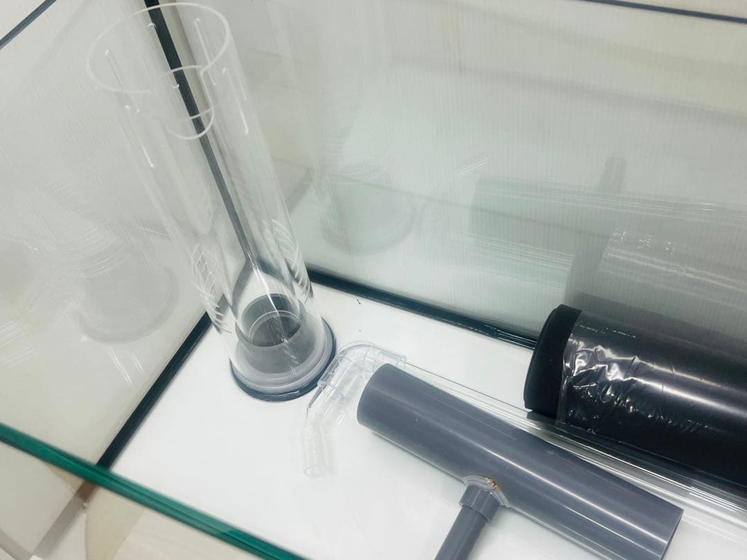 900×300×300㎜オールガラスオーバーフロー水槽セット　ブラック/ホワイト