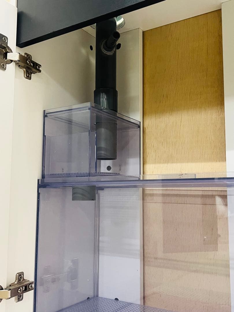 900×300×300㎜オールガラスオーバーフロー水槽セット　ブラック/ホワイト