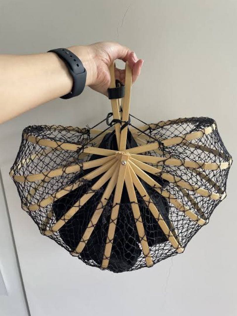 最終価格になります。antego 竹かごバッグ　ブラック　アンテゴ