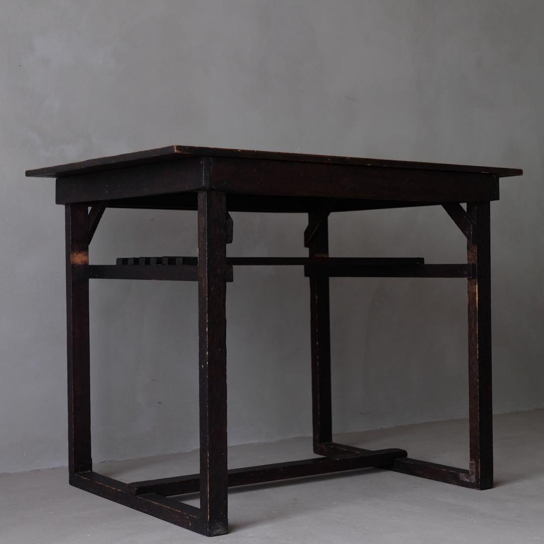 ラワン材 古い机　テーブル デスク 作業台 古家具 昭和レトロ ヴィンテージ