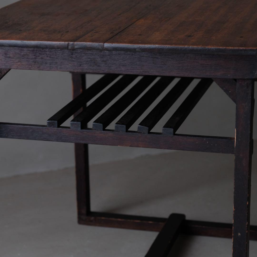 ラワン材 古い机　テーブル デスク 作業台 古家具 昭和レトロ ヴィンテージ