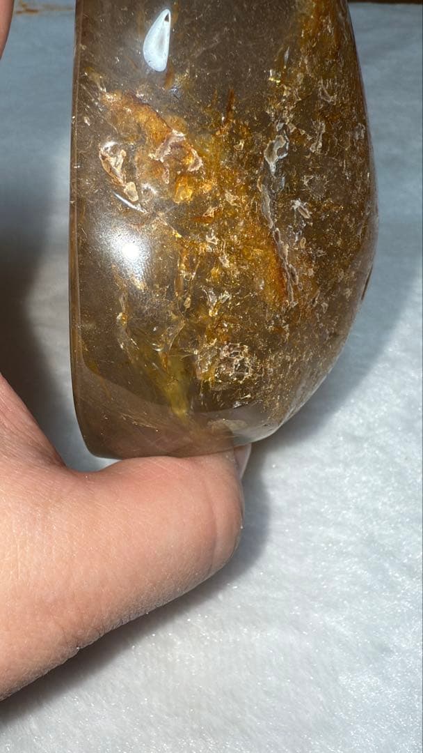 彫刻原石龍神様 宝珠 陰陽太極図 雲文 ゴールデンヒーラー リモナイト 虹 置物