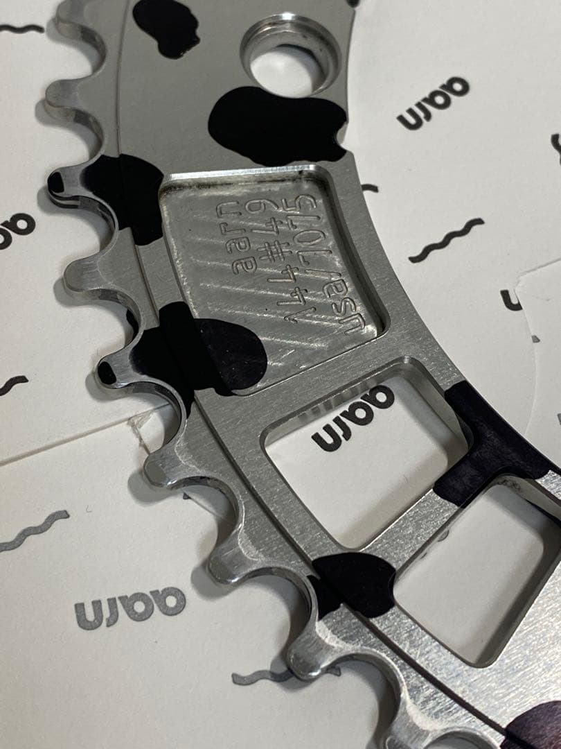 aarn アーロン チェーンリング 厚刃 PCD144 49T シルバー地 黒柄