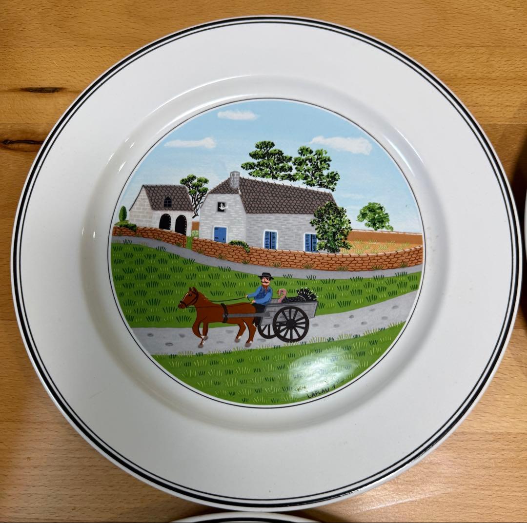 ビレロイボッホ　風景画装飾皿 6枚セット