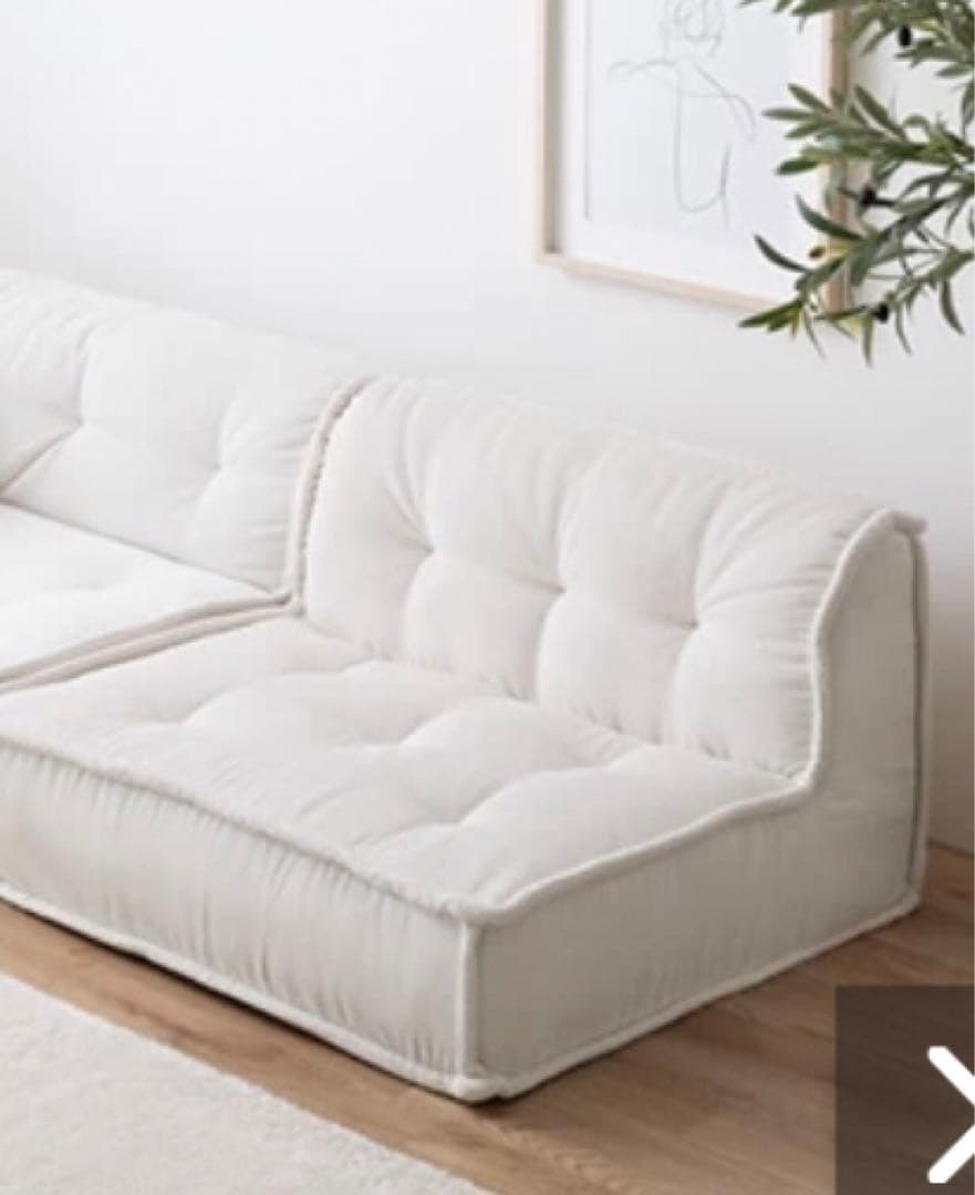 【新品】アイボリーコーナーソファ 152cm（2点セット　コーナーは別で出品）