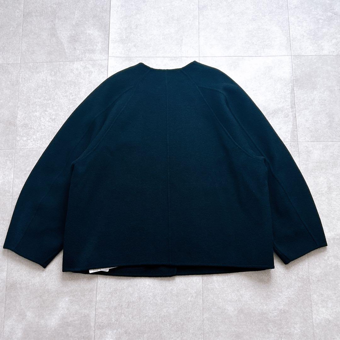 【新品タグ付き】スピックアンドスパン ビーバーストール付きセットコート 黒