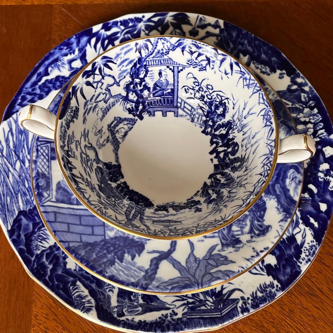 【希少品】英国アンティーク　ロイヤルクラウンダービー★ミカド★トリオ