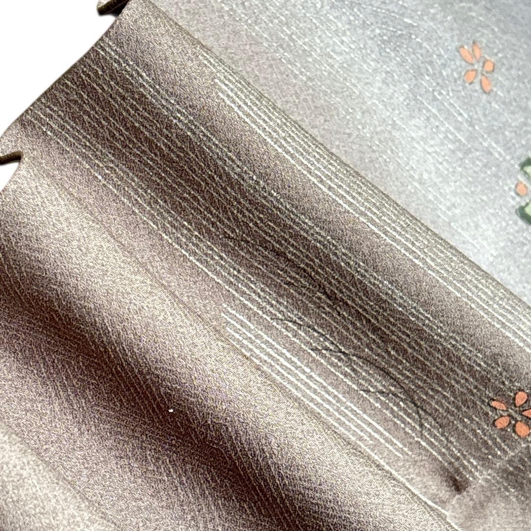 A167愛華 着物 訪問着　袷　刺繍　茶色　暈し　正絹　美品フォーマル