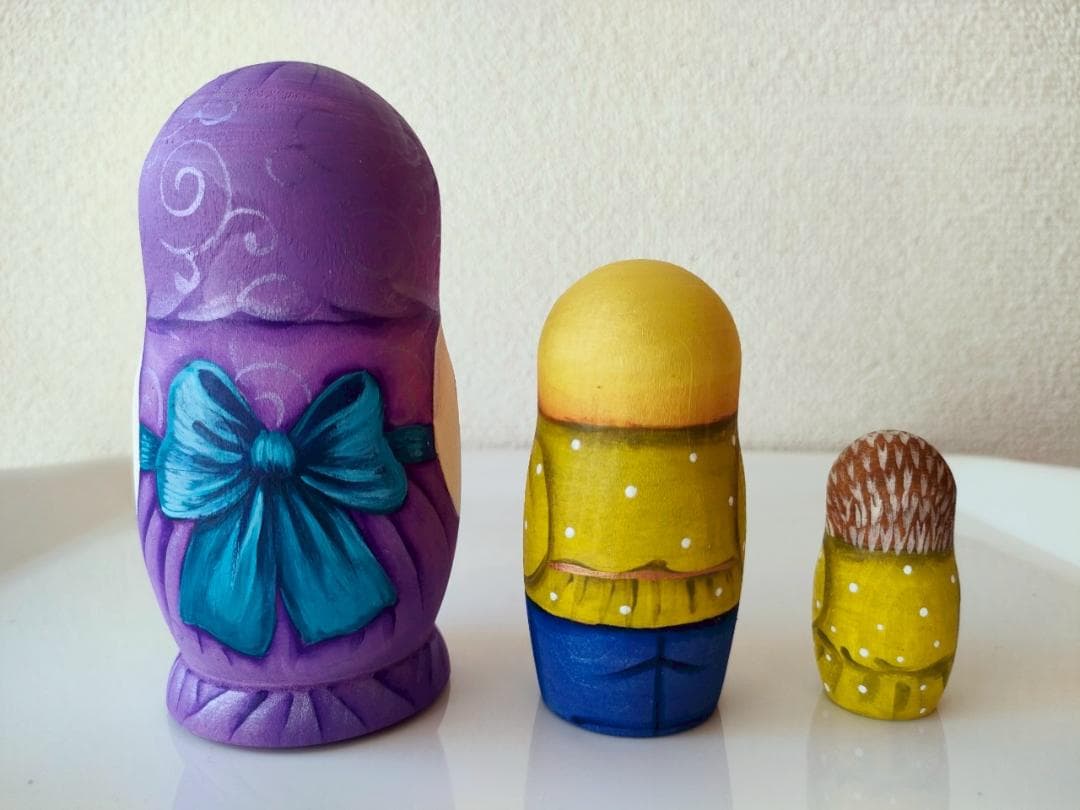 【KV015】11cm級 マトリョーシカ カバノヴァ　くまの親子