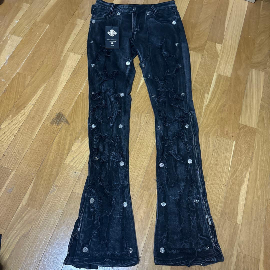 希少モデル✨GUAPI ブラックフレアパンツ30