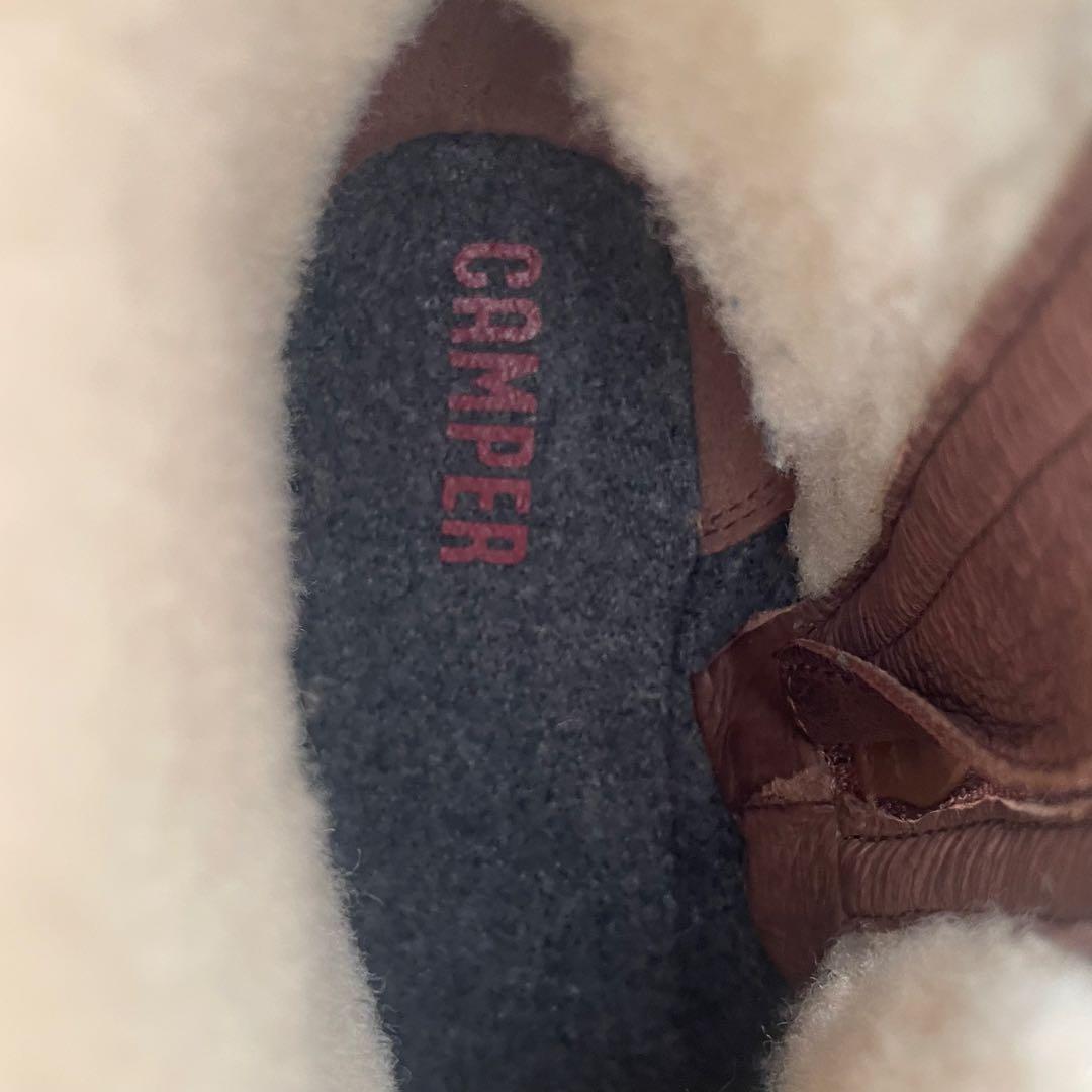 CAMPER レザー ムートン ショートブーツ 36ブラウン ヌバック