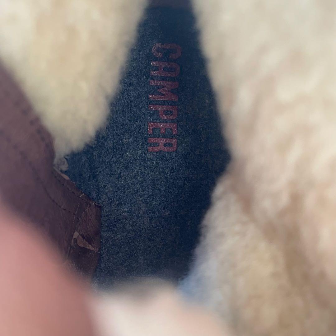 CAMPER レザー ムートン ショートブーツ 36ブラウン ヌバック