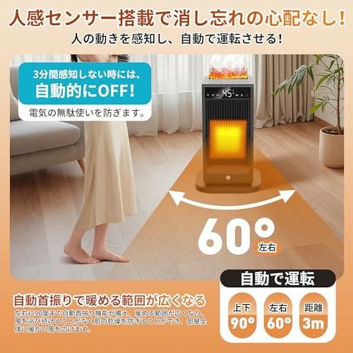 【2025全新登場 1200W大風量 超音波加湿機能セラミックヒーター】セラミ*