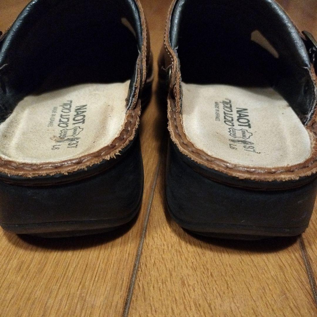 Naot ブラウンレザー サボサンダル37