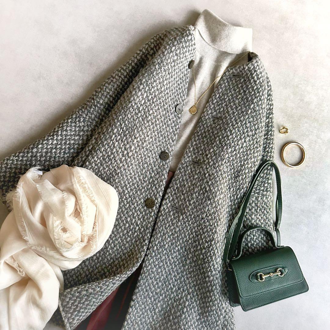 美品▲ Jurgen Lehl ヨーガンレール//ウールコート▲ゆったり グレー