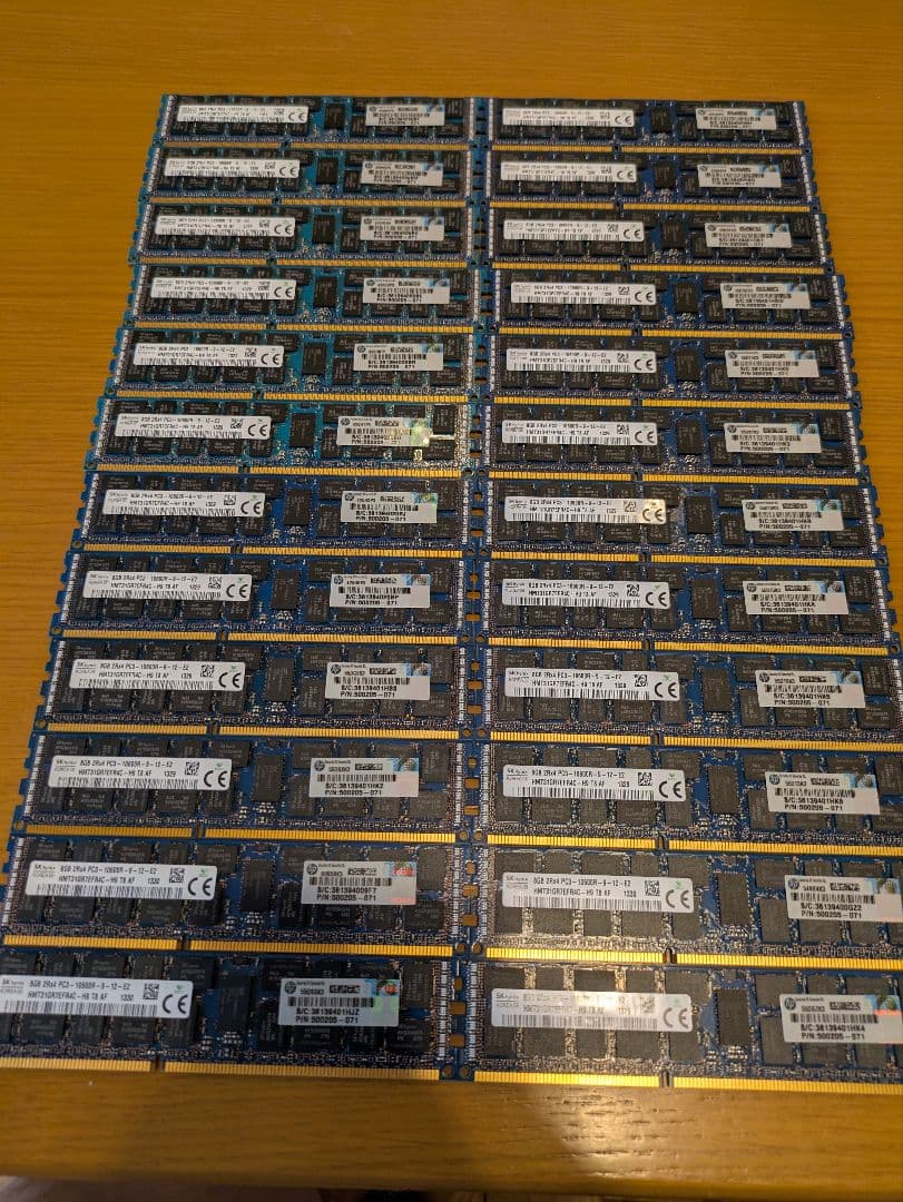 HP純正サーバー用メモリ PC3-10600R DDR3 ECC 8GB×24枚