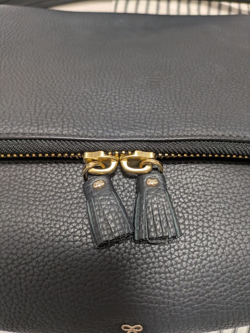 アニヤハインドマーチ　マキシジップサッチェル　ブラック　2way クロスボディ