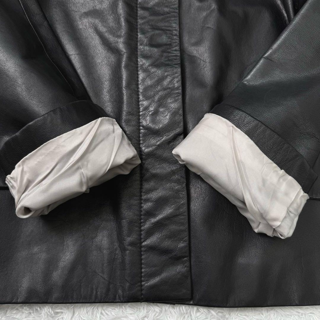 【美品】イエナ　山羊革シングルライダースレザージャケット黒36