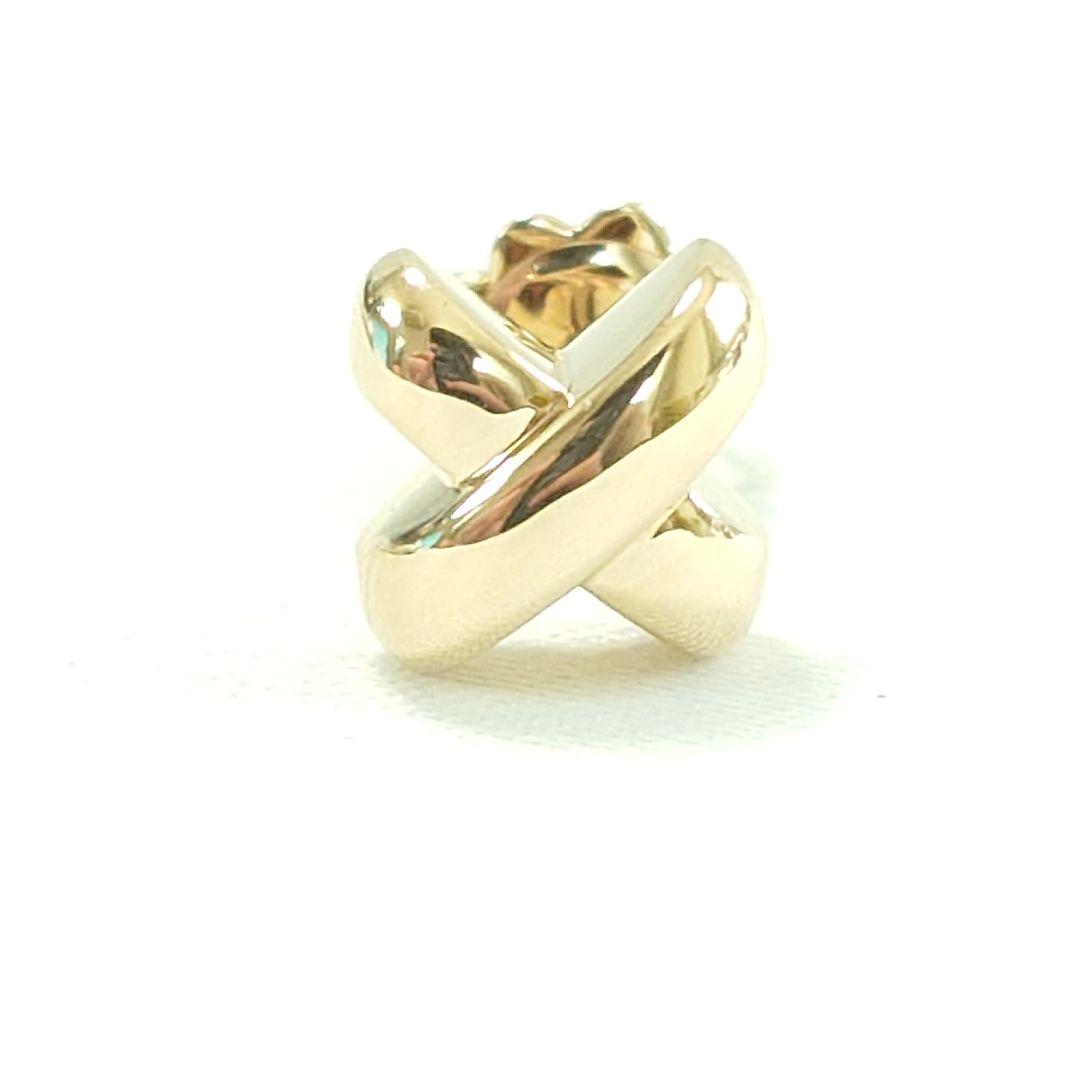 【希少】ティファニー クロスステッチ ラージサイズ ピアス 片耳用 6446