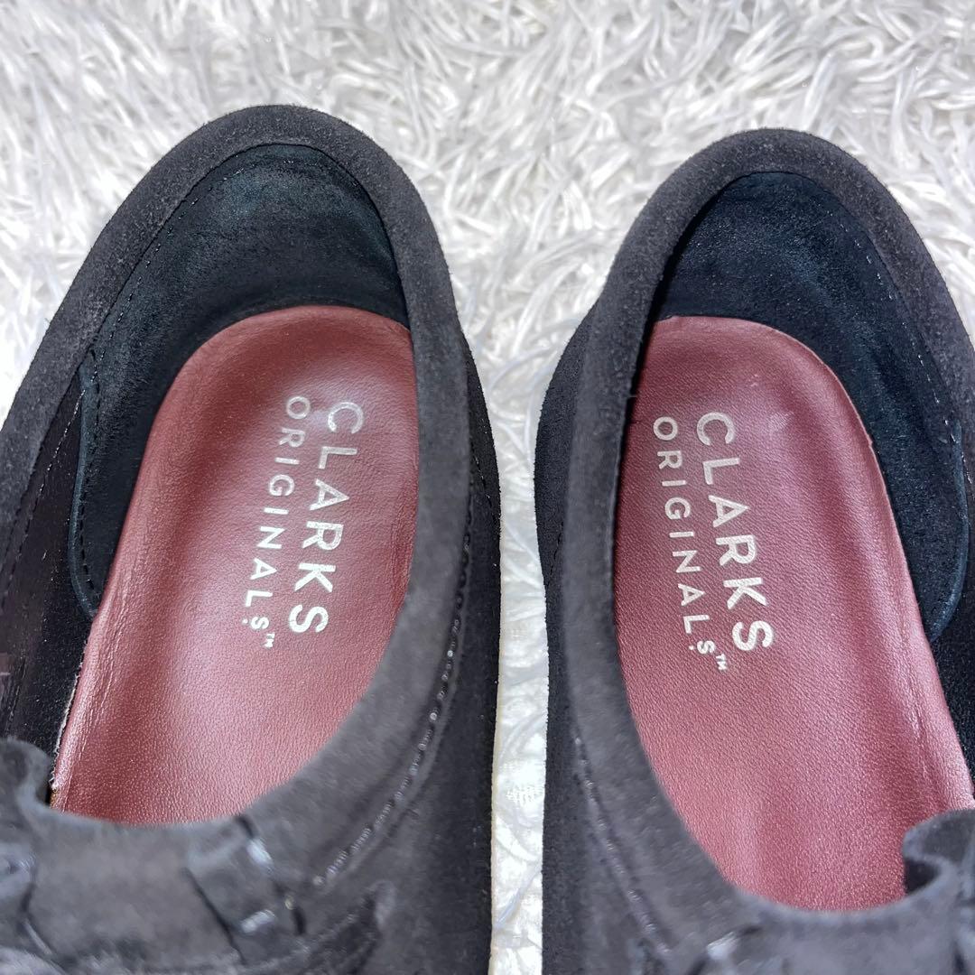 美品 クラークス US9 ワラビー モカシンシューズ スエード ブラック