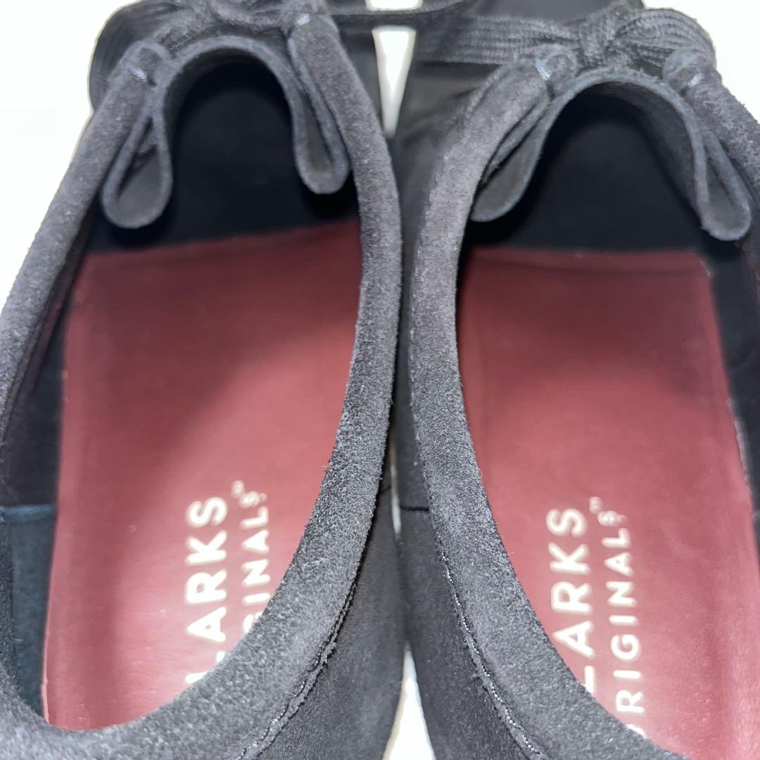 美品 クラークス US9 ワラビー モカシンシューズ スエード ブラック