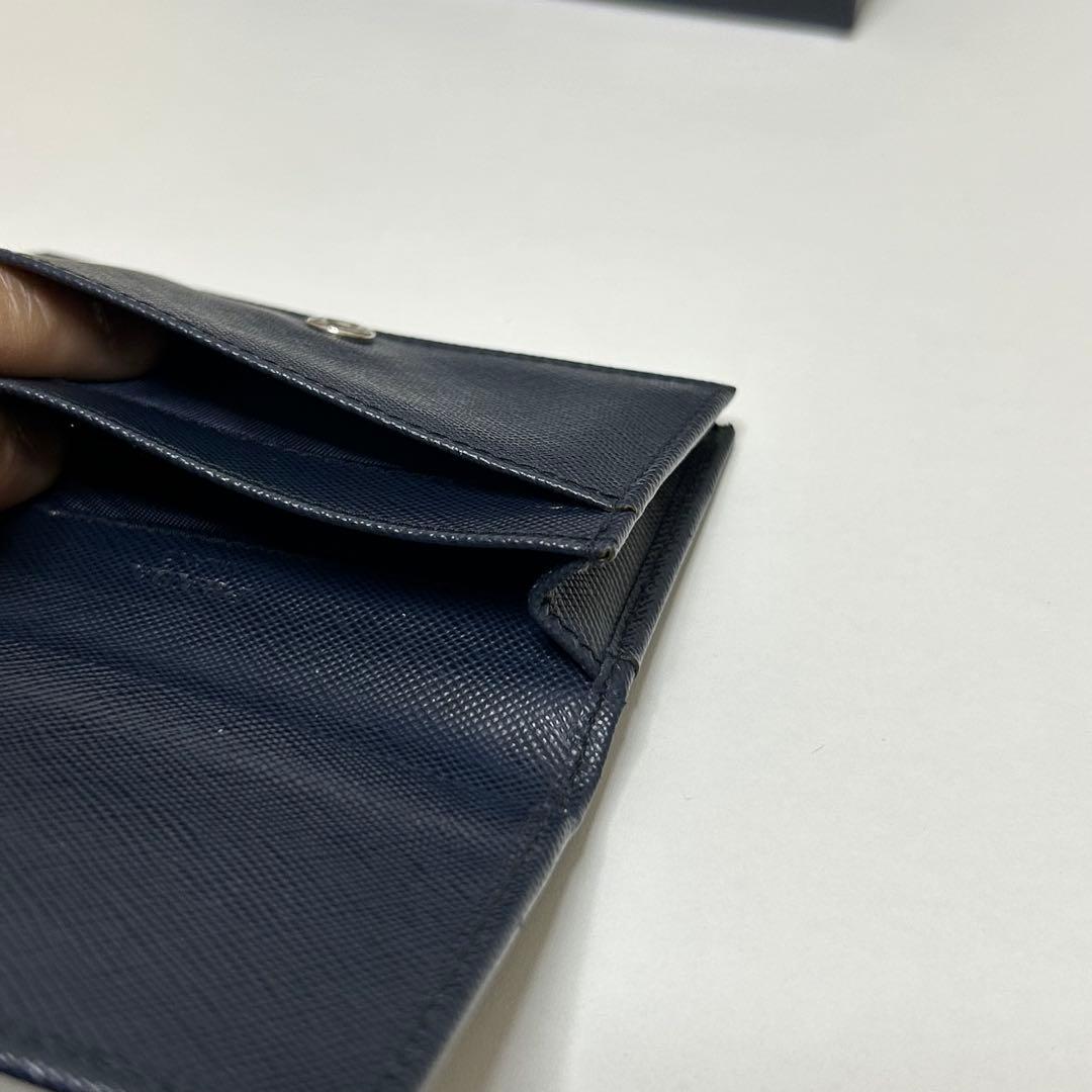 PRADA 名刺入れ ネイビー サフィアーノ 2MC122
