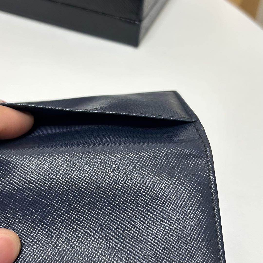 PRADA 名刺入れ ネイビー サフィアーノ 2MC122