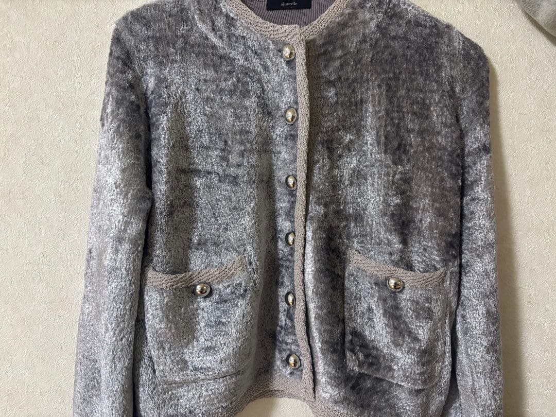 アルアバイル　ベロアニットジャケット