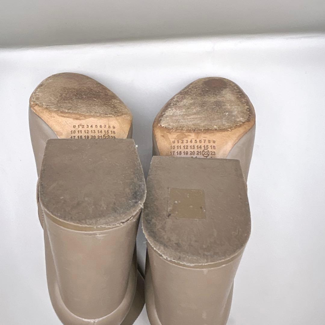 メゾンマルジェラ ショートブーツ レザー ベージュ系 ジッパー付き 36.5