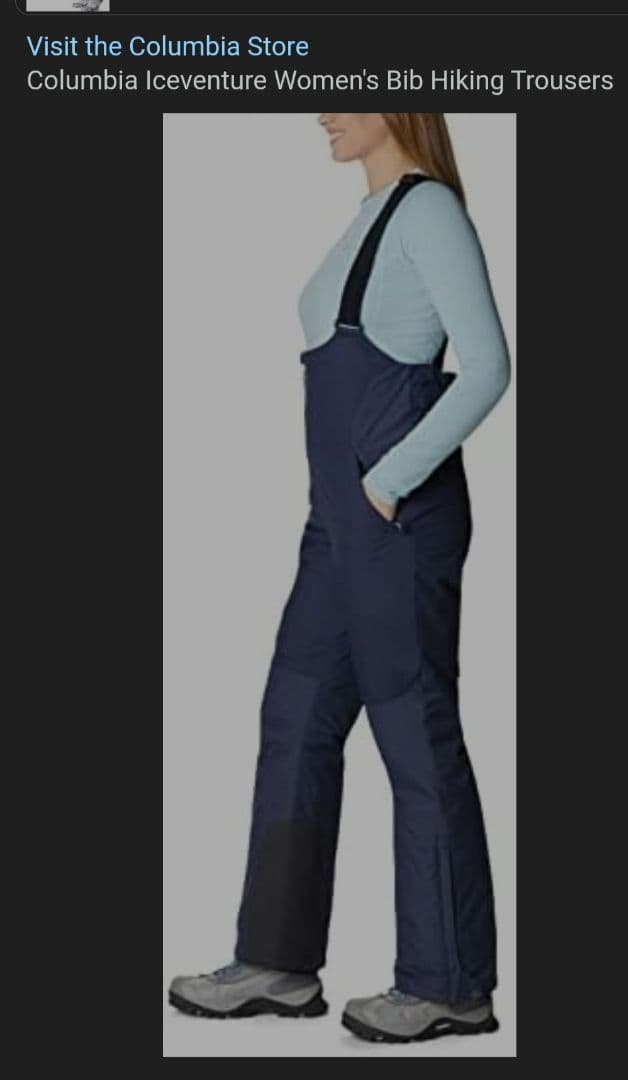 Columbia ice venture bib XL shortアメリカサイズ