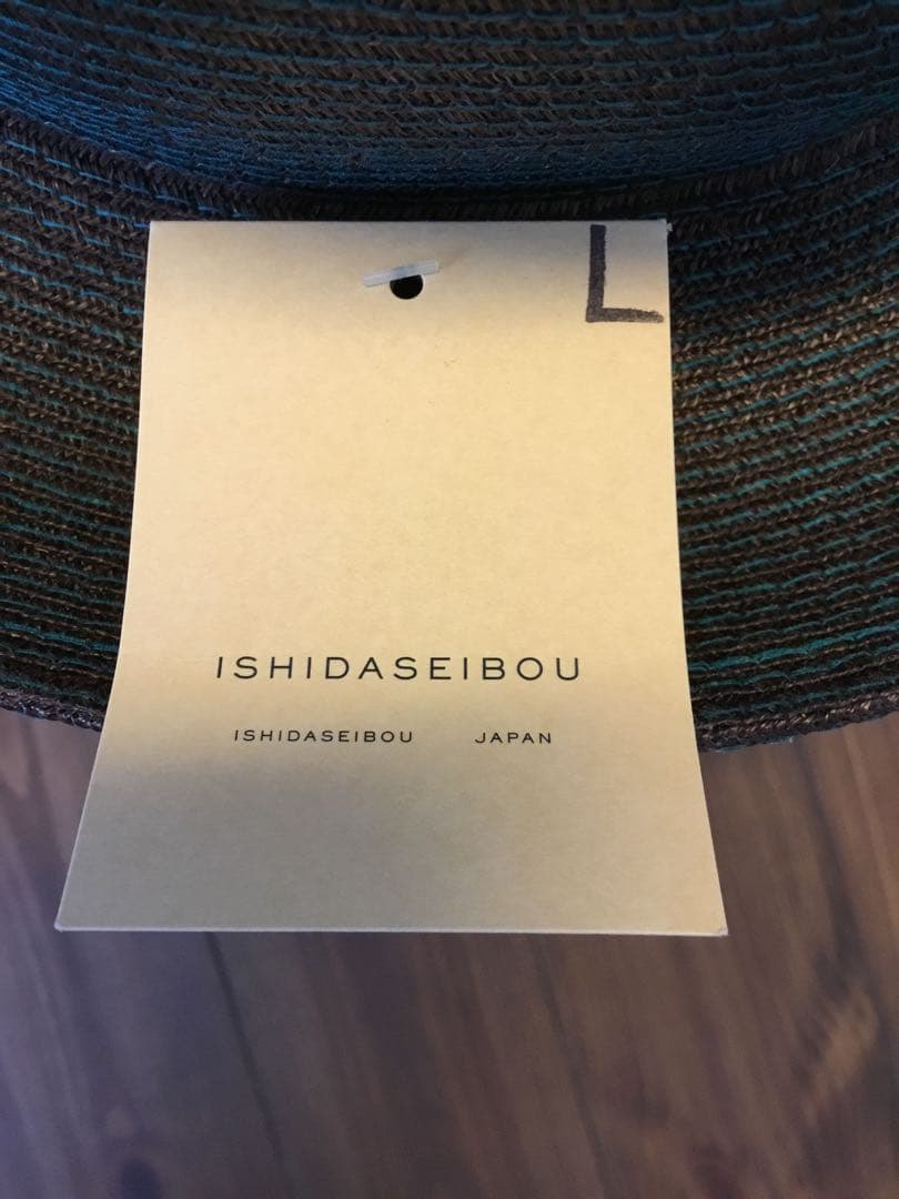 専用◆新品未使用◆石田製帽 マニラ麻中折れ帽◆モスグリーン◆サイズL