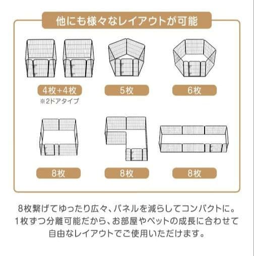 【新品•未使用】ペットサークル 高さ60cm ブラック