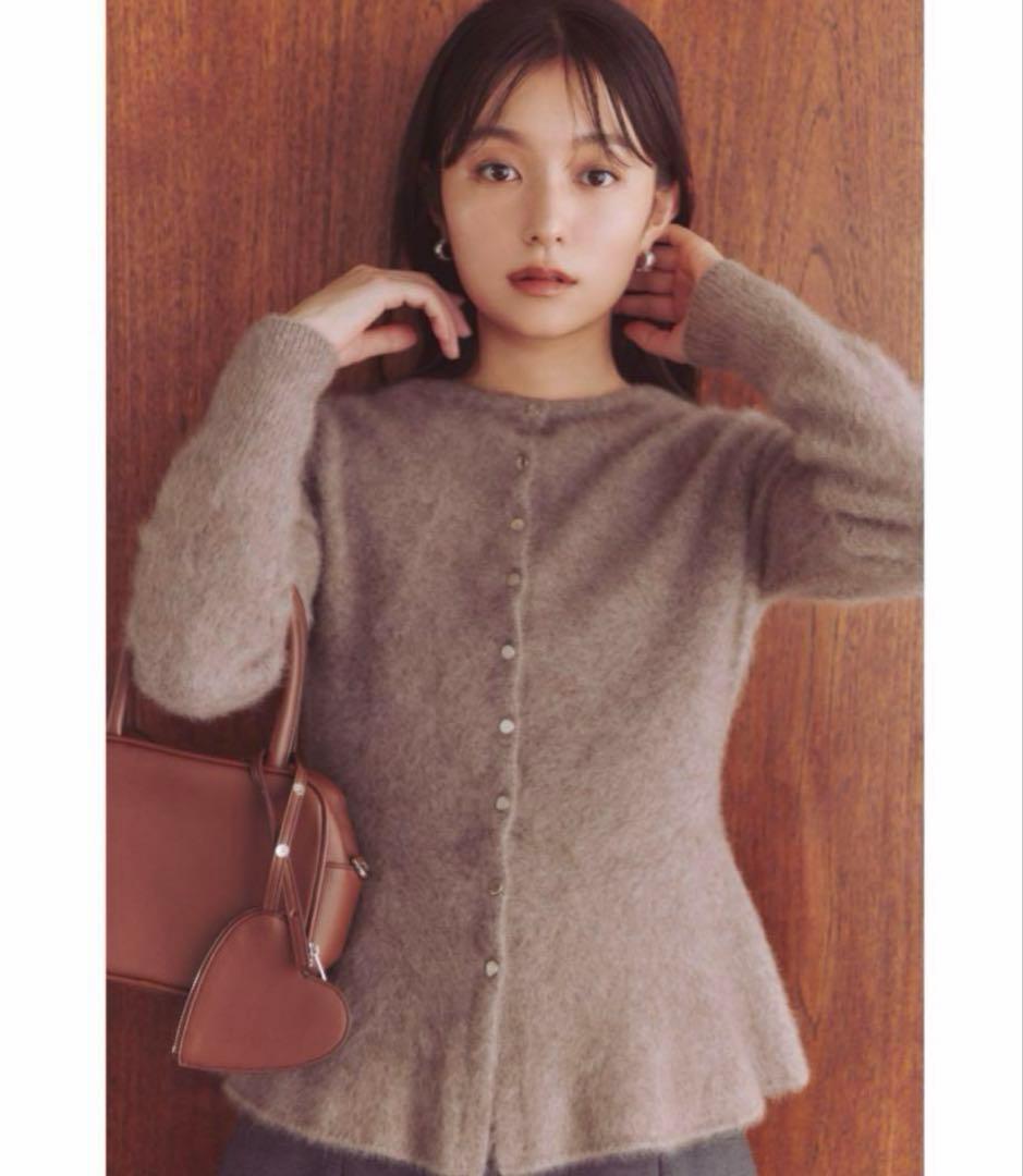 FRAY I.D FOXカシミアペプラムカーディガン モカ