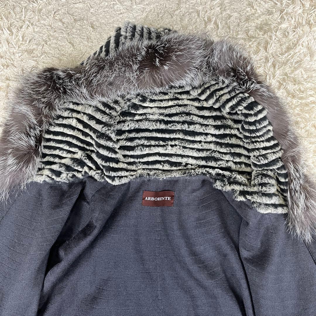 ARBORENTE レッキス シルバーフォックス ファー ポンチョ M~Lサイズ