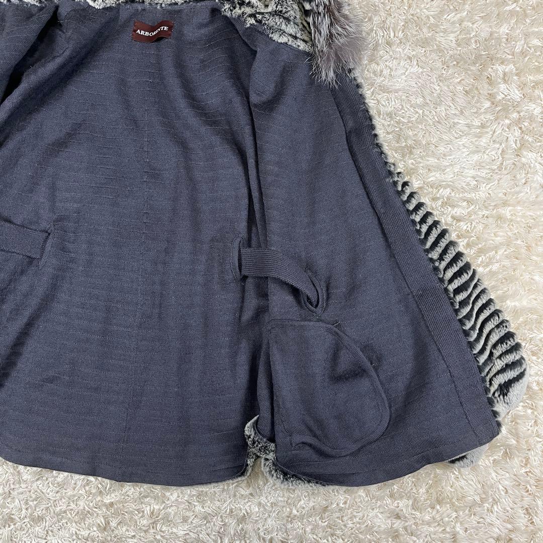 ARBORENTE レッキス シルバーフォックス ファー ポンチョ M~Lサイズ