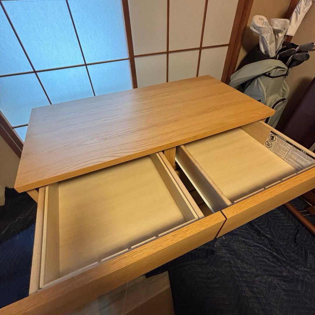 MUJI 無印良品 オーク材 木製チェスト　4段引出