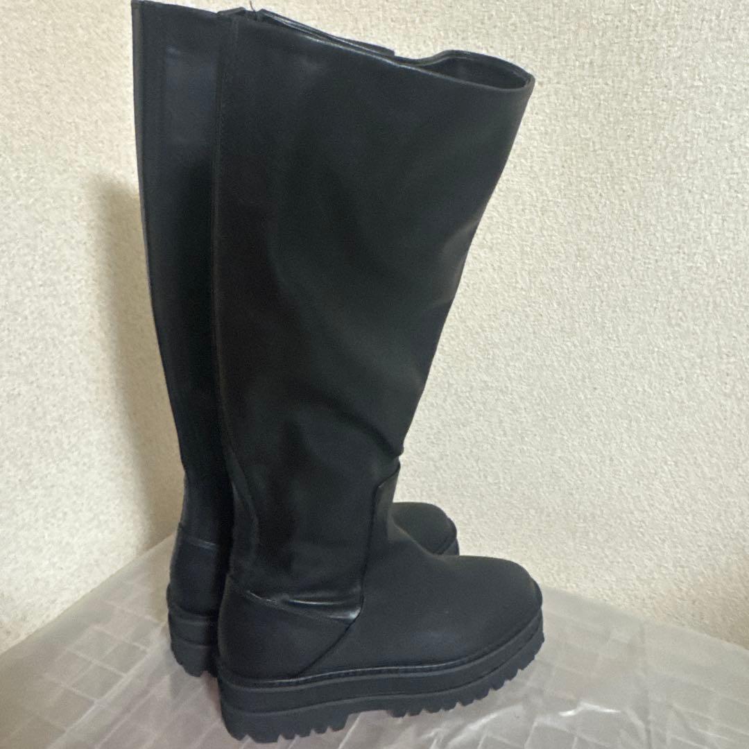 新品JEANASIS ビガーロングブーツL BLACK ジーナシス 厚底ブーツ